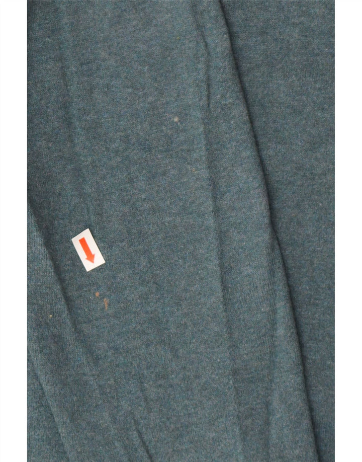 Marks & Spencer Herre Polo Neck trøje Sweater Large Blue Flecked Bomuld