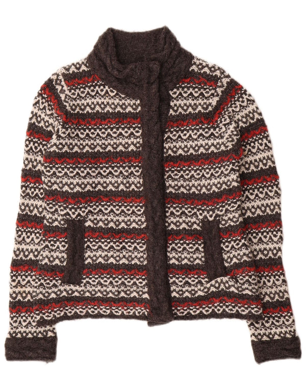 Per Una Dame Cardigan Sweater UK 14 Medium Grå Stribet Akryl