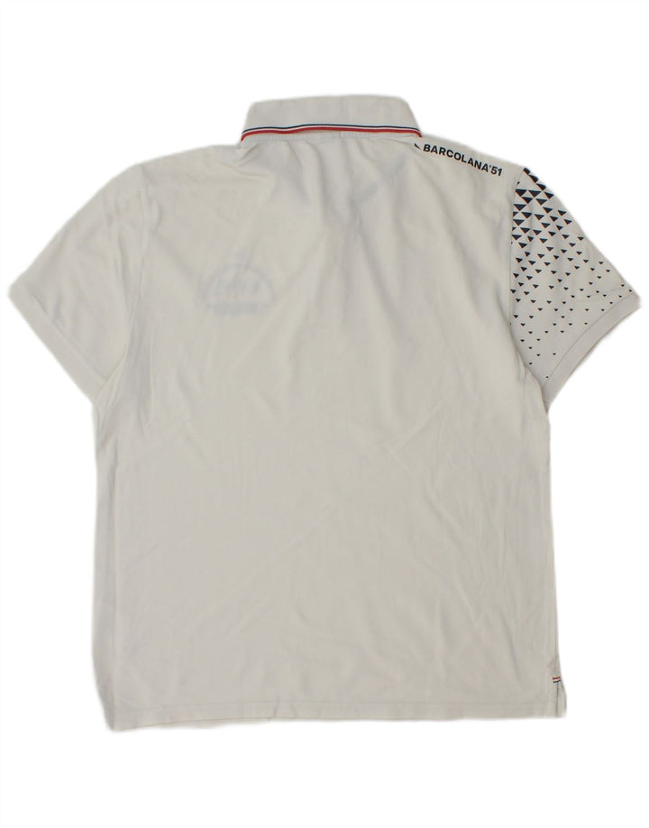 North Sails Herre Grafisk Regular Fit Polo Shirt Stor hvid plettet bomuld
