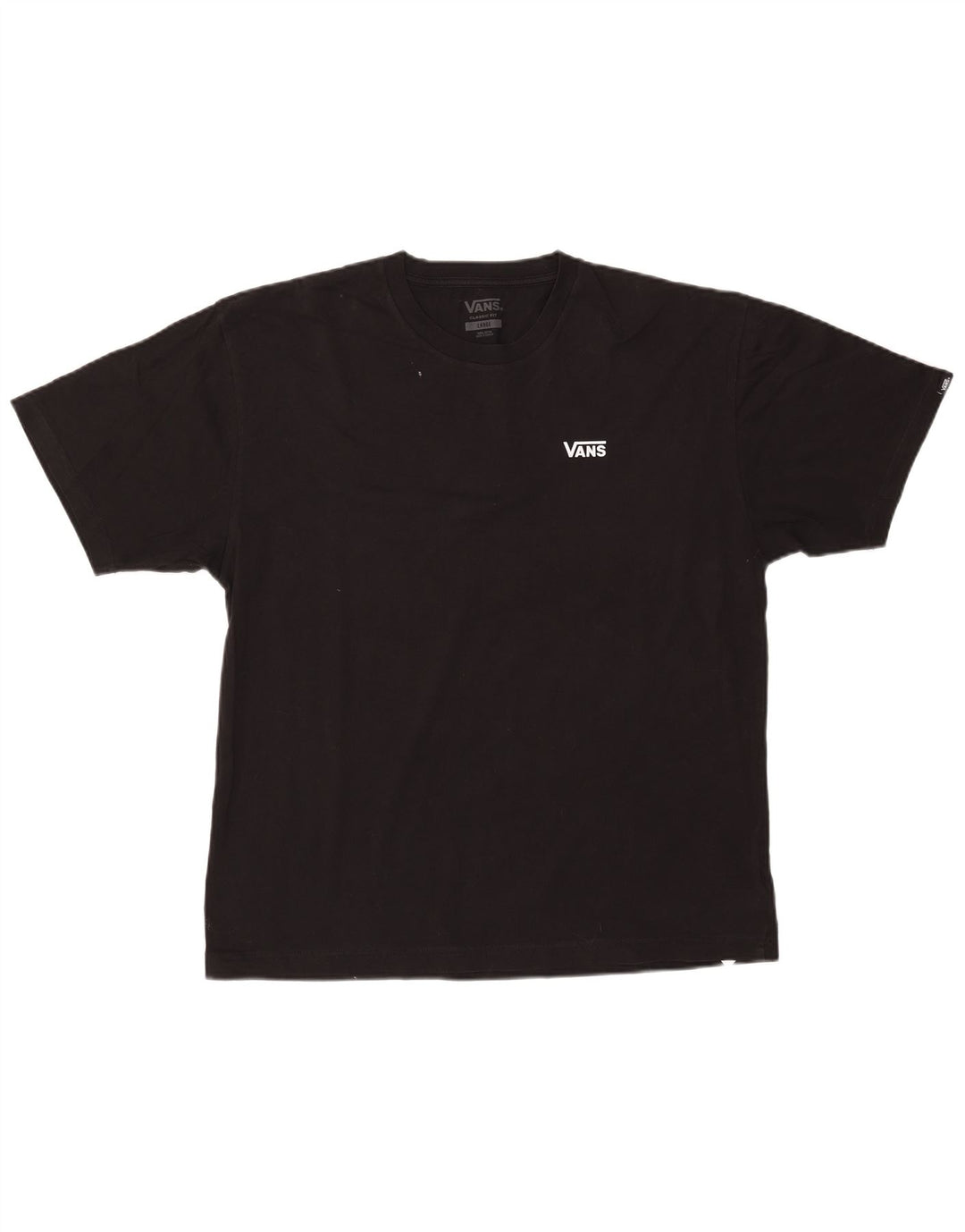 VANS Herre Classic Fit T-Shirt Top Stor Sort Bomuld