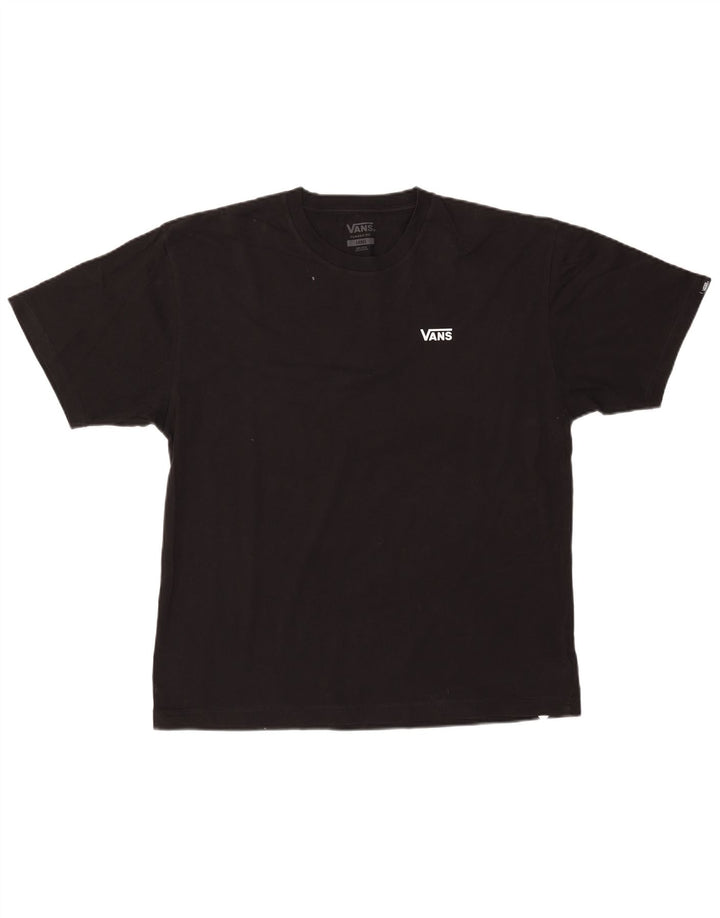 VANS Herre Classic Fit T-Shirt Top Stor Sort Bomuld