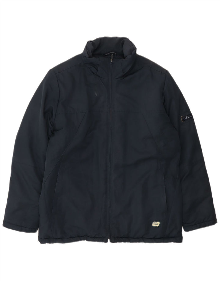 Champion Herre Windbreaker Jacket UK 36 Small Navy Blue Polyester