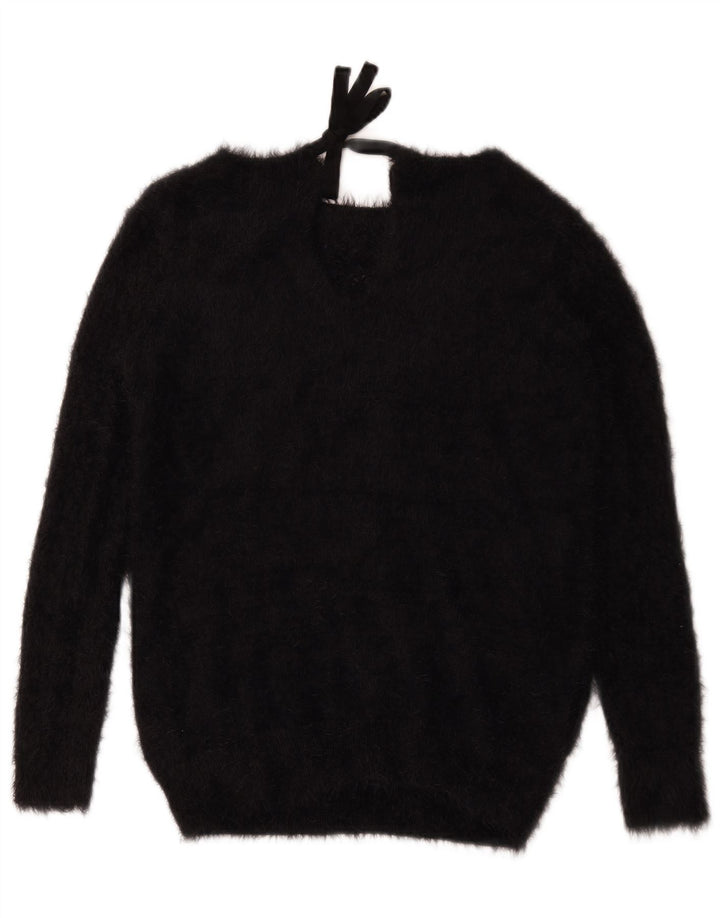 Oasis Dame Boat Neck Jumper Sweater UK 10 Small Black Polyamide