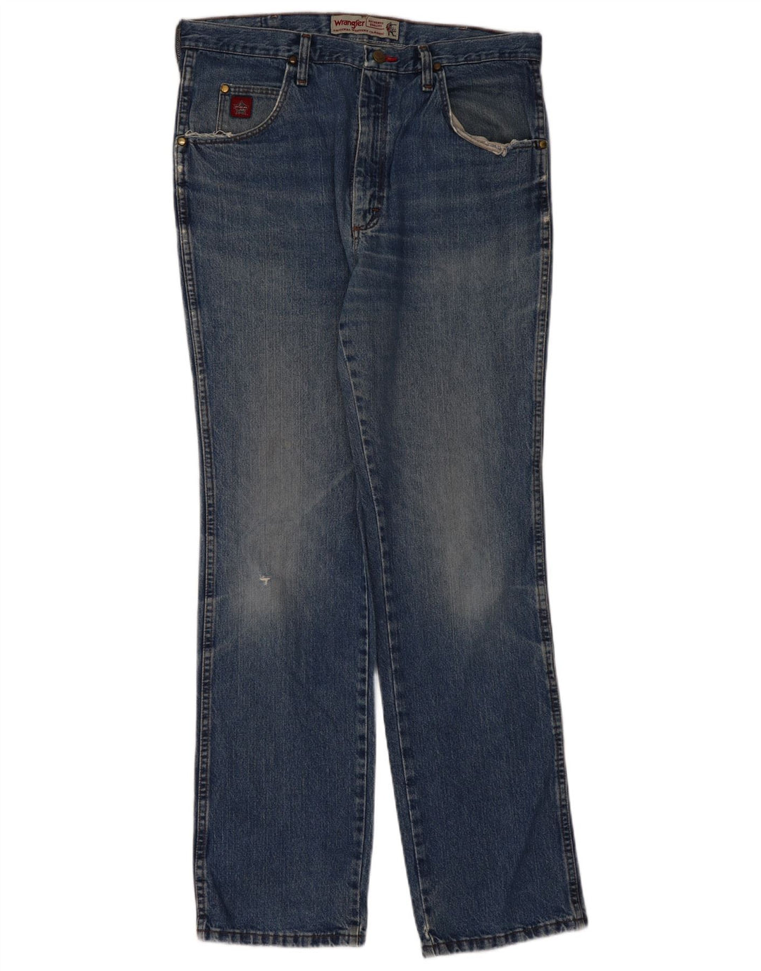 WRANGLER Straight jeans til mænd W36 L34 blå bomuld
