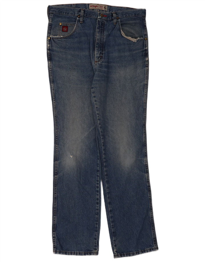 WRANGLER Straight jeans til mænd W36 L34 blå bomuld