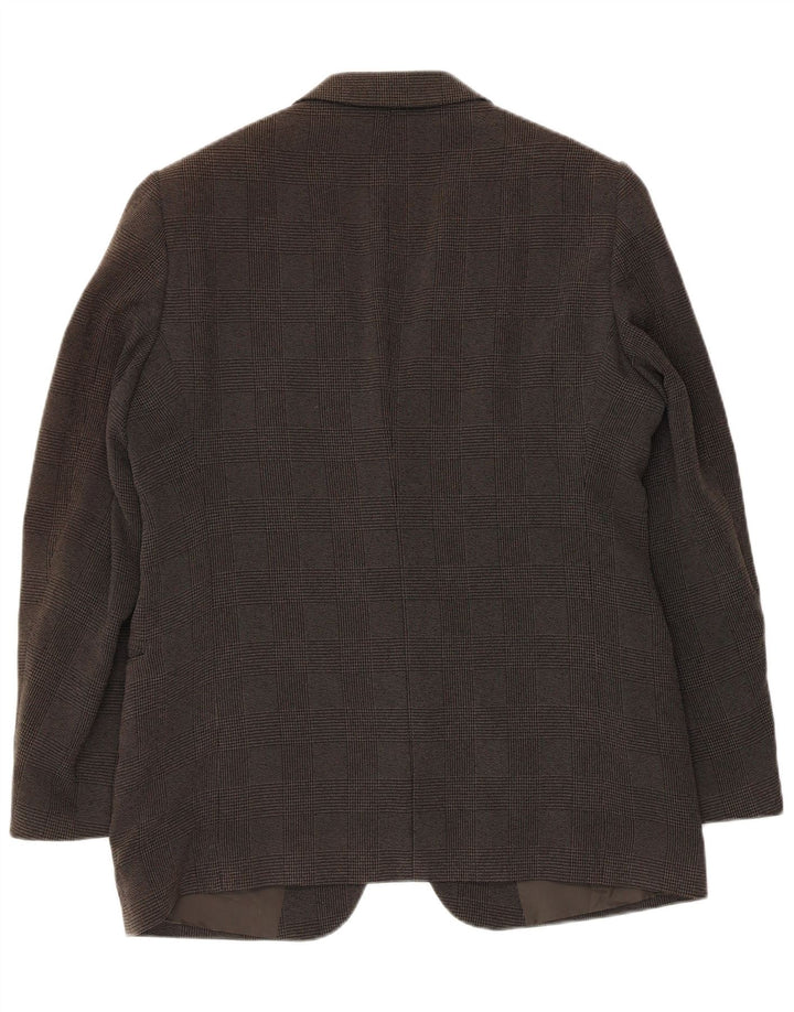 Armani Herre 2-knaps blazerjakke IT 52 Large Grå Houndstooth Polyester
