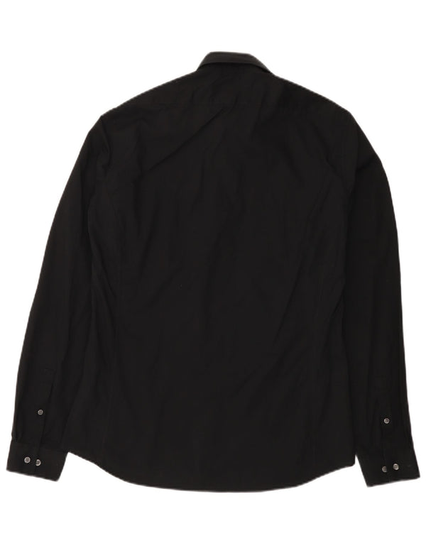Calvin Klein Herre Extra Slim Fit Skjorte Størrelse 41 16 Stor Sort Bomuld