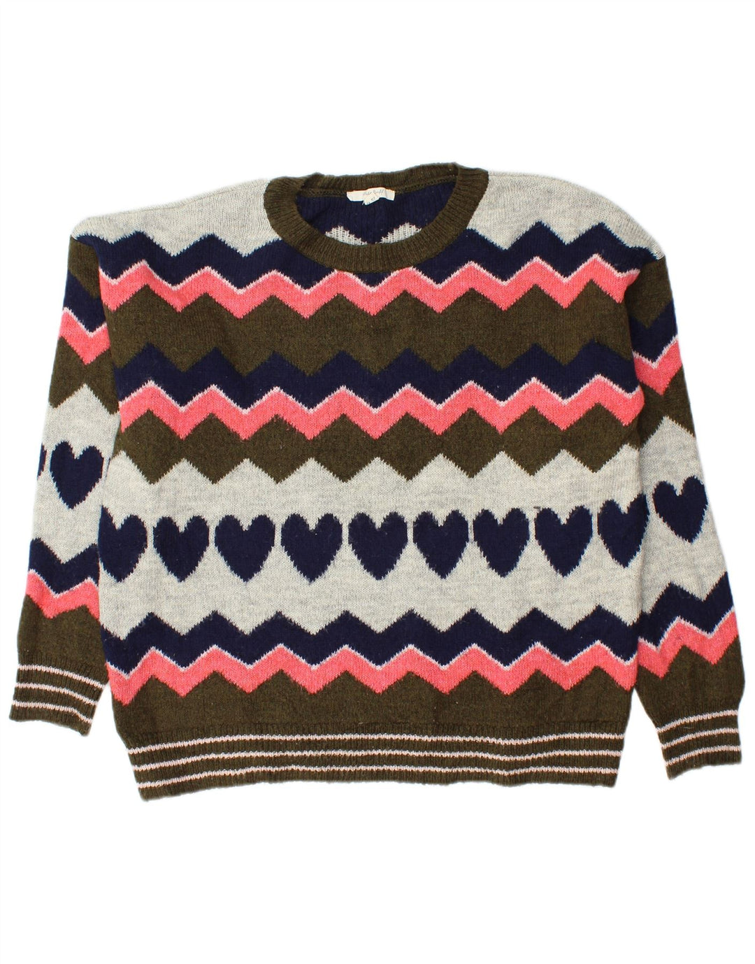 White Stuff Dame Crew Neck Jumper Sweater UK 12 Medium Multicolored
