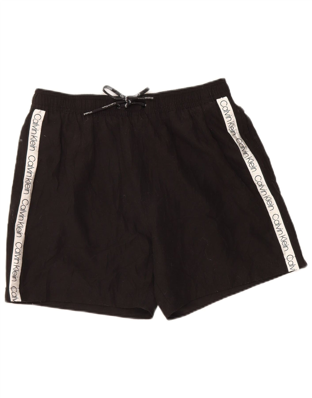 CALVIN KLEIN Grafiske svømmeshorts til kvinder UK 14 Medium Sort Polyester