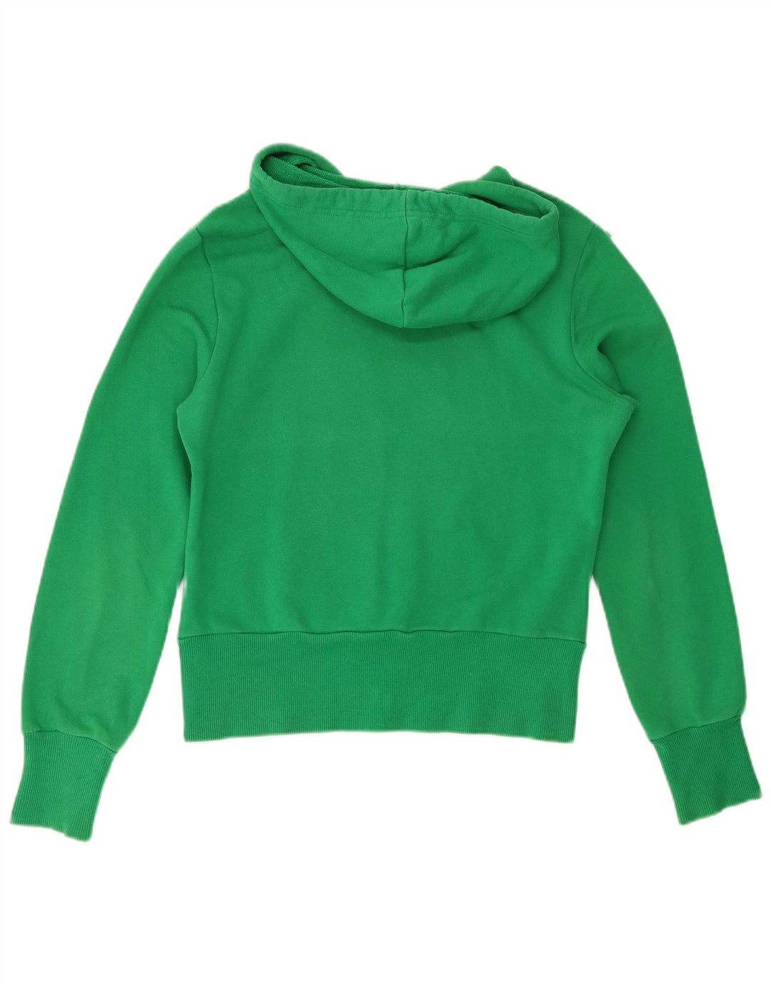 ADIDAS Dame Crop Graphic Hoodie Jumper EU 38 Medium Green Bomuld