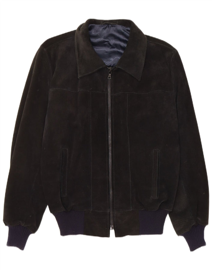 Vintage herre ruskind bomberjakke UK 38 medium sort læder