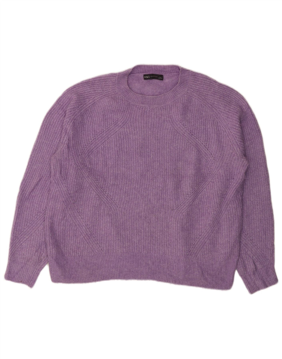 MARKS & SPENCER Dame sweater med rund hals DK 16 Stor lilla
