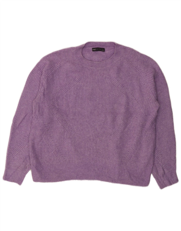 MARKS & SPENCER Dame sweater med rund hals DK 16 Stor lilla