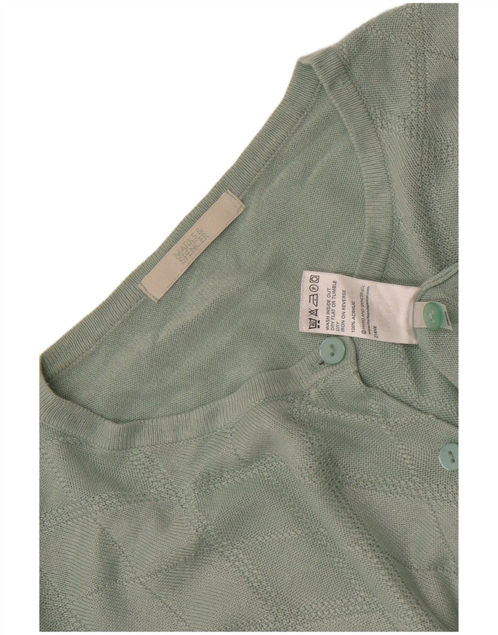 Marks & Spencer Dame Cardigan Sweater UK 16 Large Green Argyle/Diamond