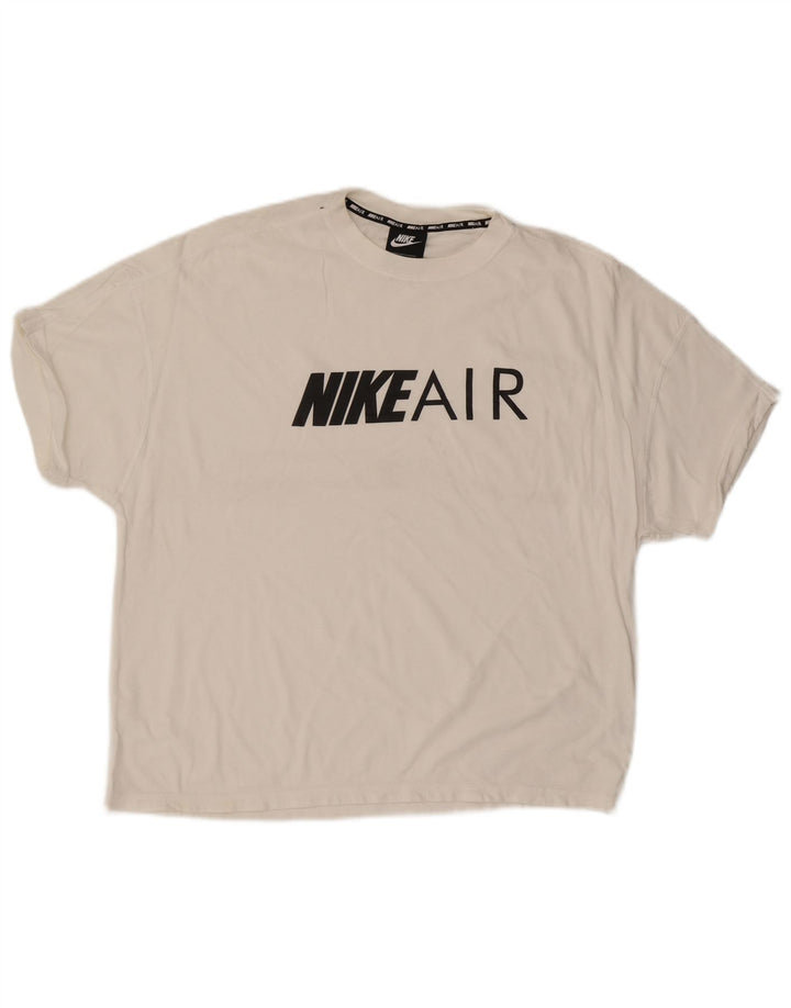 NIKE Grafisk T-shirt top mellem hvid bomuld til mænd