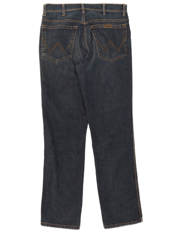 Wrangler Womens Regular Fit Straight Jeans W33 L32 Marineblå Bomuld