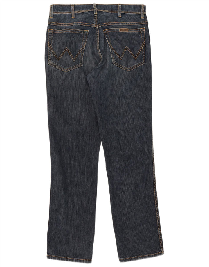 Wrangler Womens Regular Fit Straight Jeans W33 L32 Marineblå Bomuld
