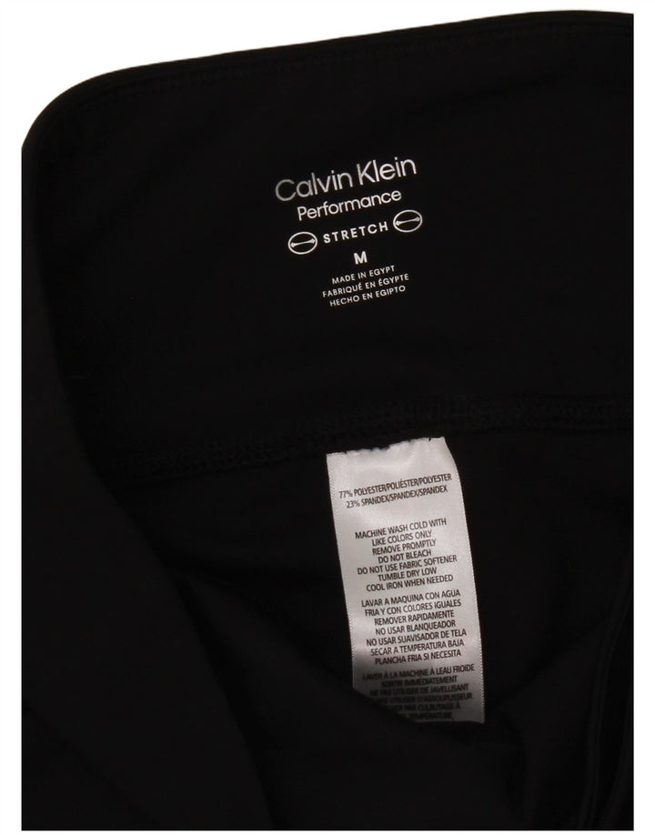 Calvin Klein Dame grafiske sportsshorts UK 12 Medium Sort Polyester
