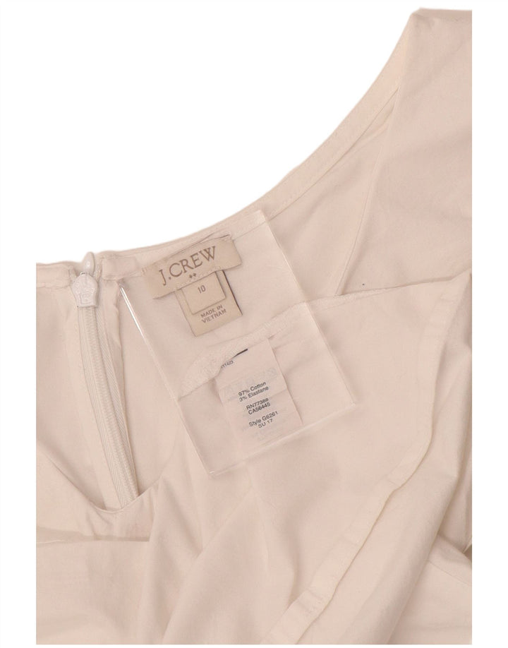 J. Crew Dame ærmeløs bluse Top US 10 Stor hvid bomuld