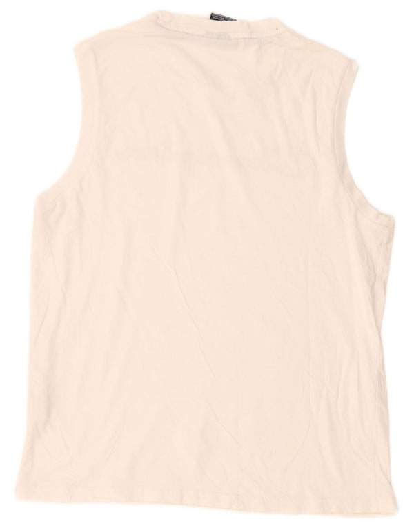 Champion Herre Grafisk Vest Top Medium Hvid Bomuld