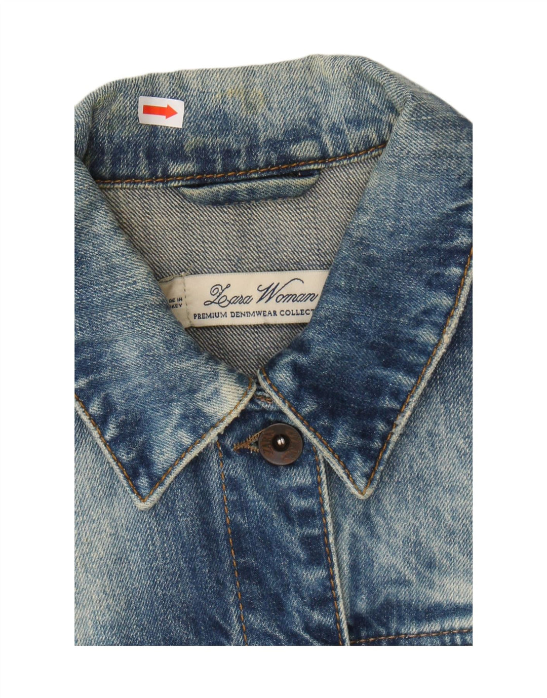 ZARA Womens Denim Jacket UK 12 Medium Blue Tie Dye Cotton Vintage Zara and Second-Hand Zara from Messina Hembry 