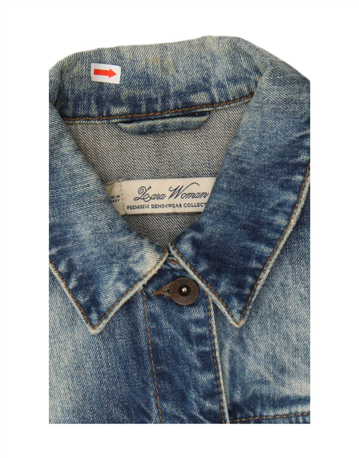 ZARA Womens Denim Jacket UK 12 Medium Blue Tie Dye Cotton Vintage Zara and Second-Hand Zara from Messina Hembry 