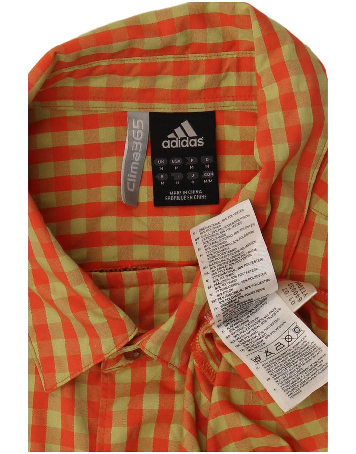 Adidas Kortærmet Herreskjorte Medium Orange Gingham Polyester