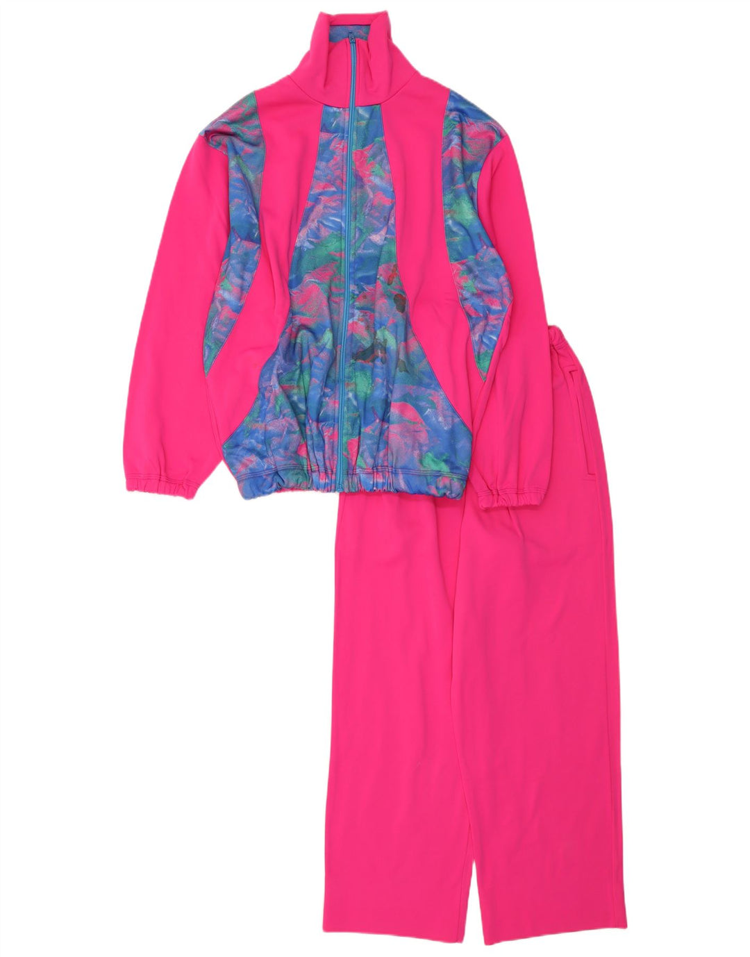 Vintage fuld træningsdragt til kvinder UK 16 Large Pink Colourblock