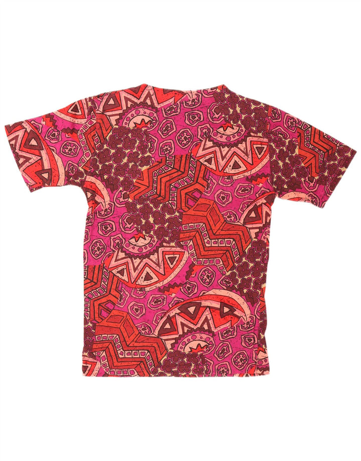 VINTAGE Womens Graphic T-Shirt Top EU 40 Medium Multicoloured Geometric