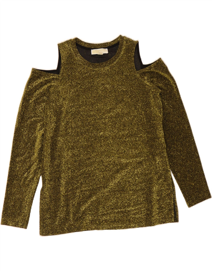 MICHAEL KORS Womens Blouse Top UK 12 Medium Gold Polyester Vintage Michael Kors and Second-Hand Michael Kors from Messina Hembry 