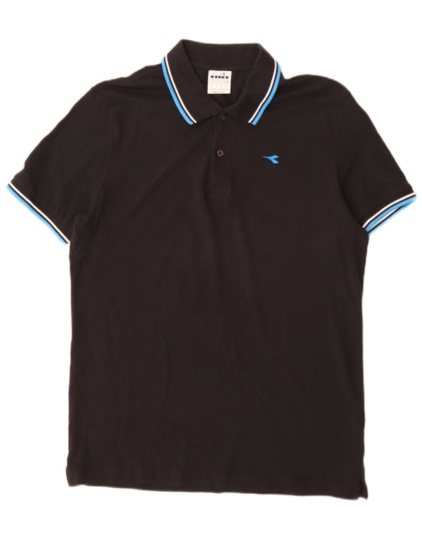 Diadora herre poloshirt XL sort stribet bomuld