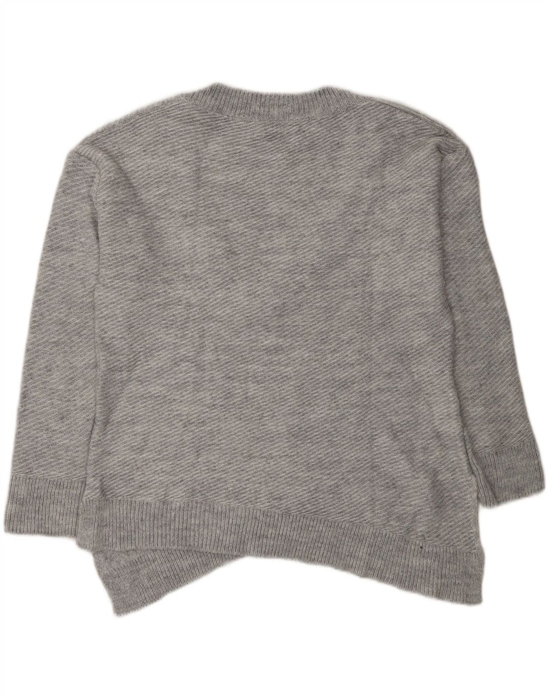 Zara Dame Asymmetrisk Oversized V-hals Jumper Sweater UK 10 Small Grey
