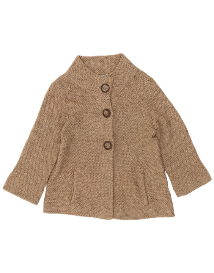 Marks & Spencer dame cardigan sweater med 3/4 ærmer UK 12 Medium Beige