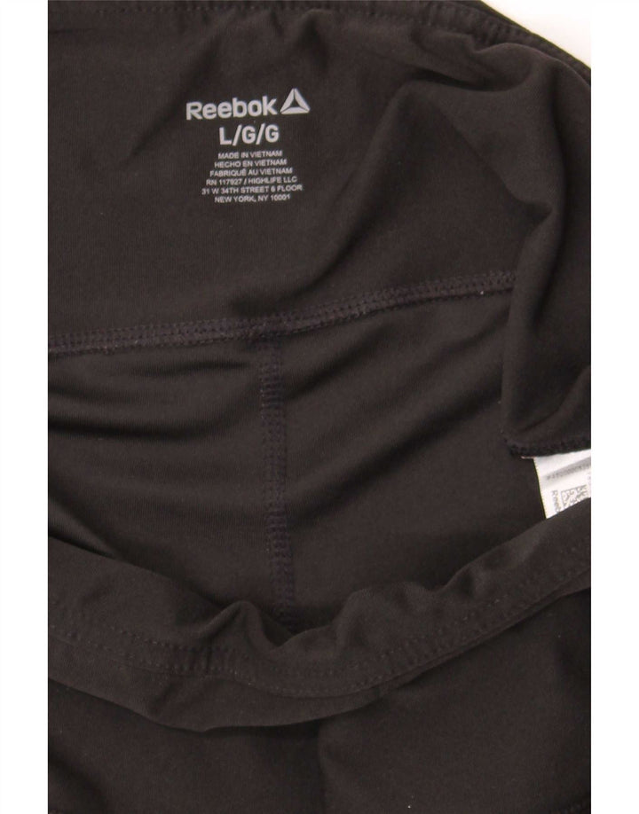 Reebok Womens Grafiske Capri Leggings UK 14 Large Black