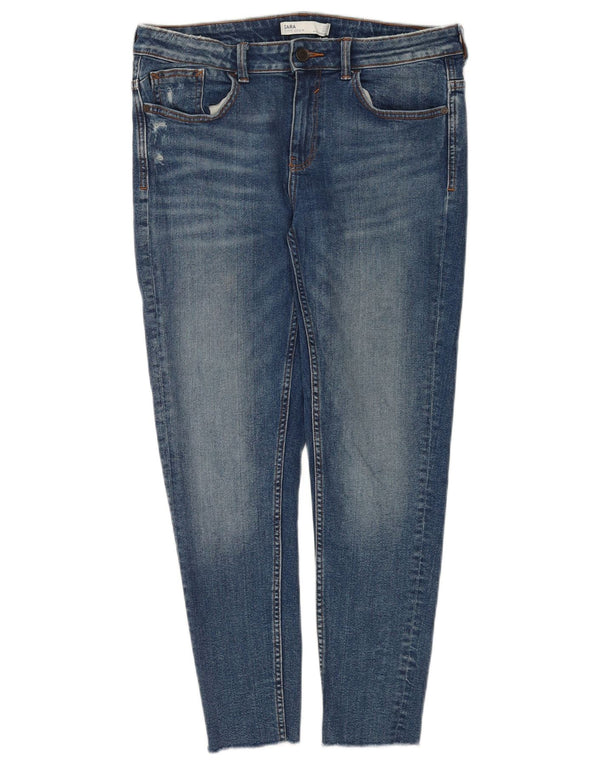 Zara Dame Skinny Jeans EU 42 Large W32 L26 Blå Bomuld