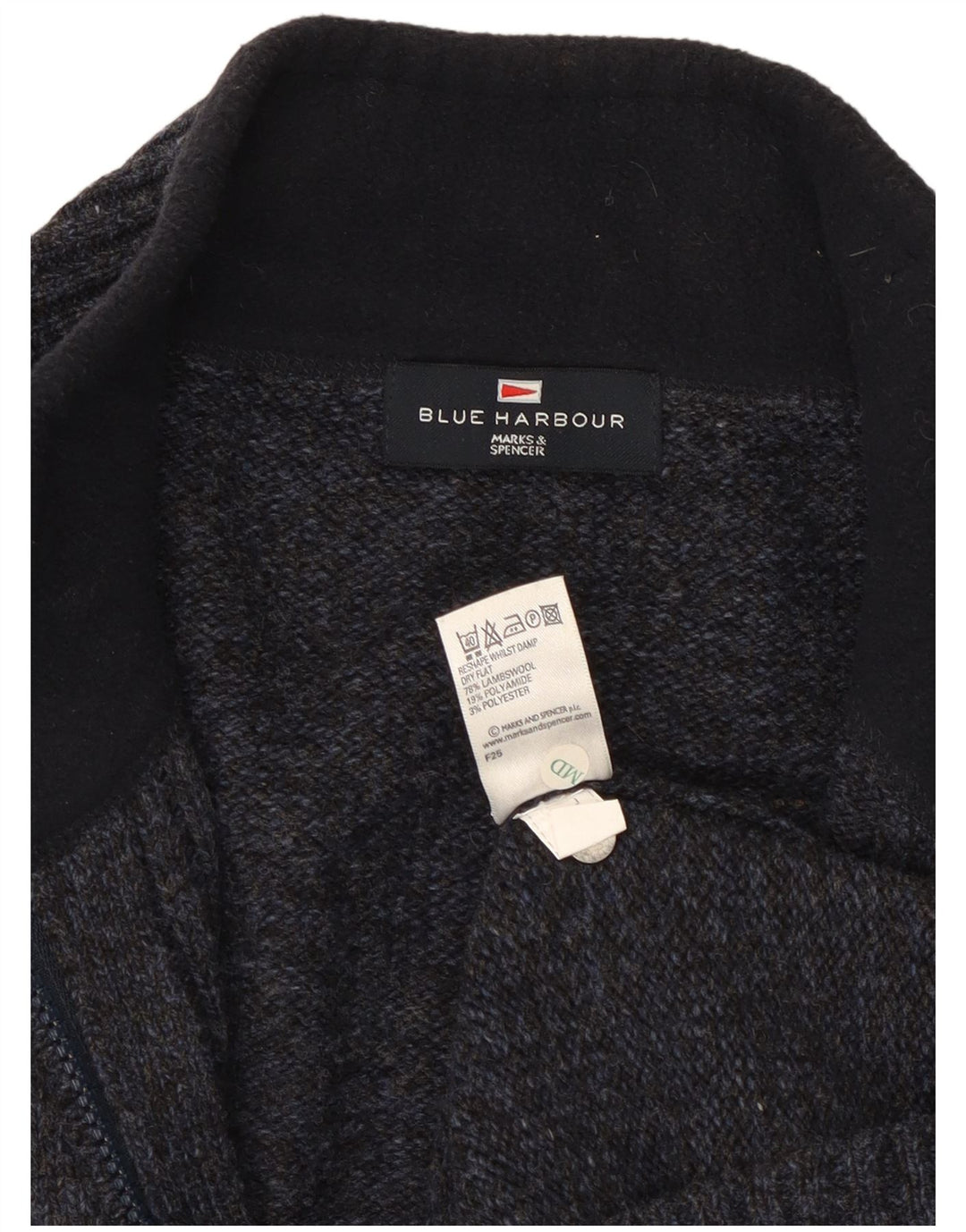 Marks & Spencer Herre Blue Harbor Cardigan Sweater Large Navy Blue Flecked