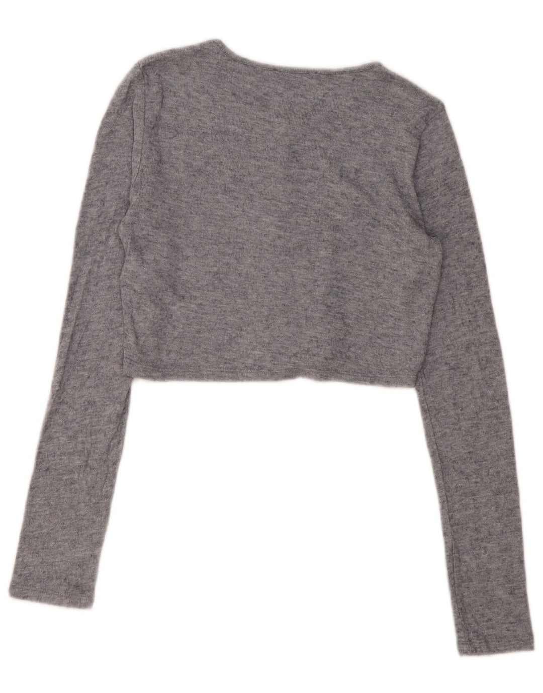 Zara Womens Crop Cardigan Sweater UK 10 Small Grey Viscose