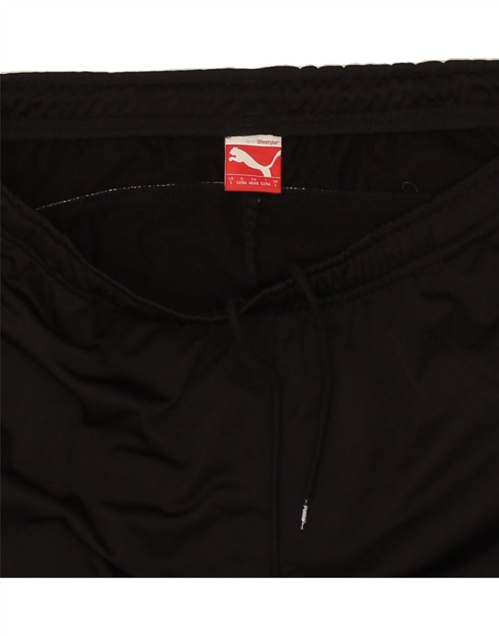 PUMA Mens Tracksuit Trousers Large Black | Vintage Puma | Thrift | Second-Hand Puma | Used Clothing | Messina Hembry 