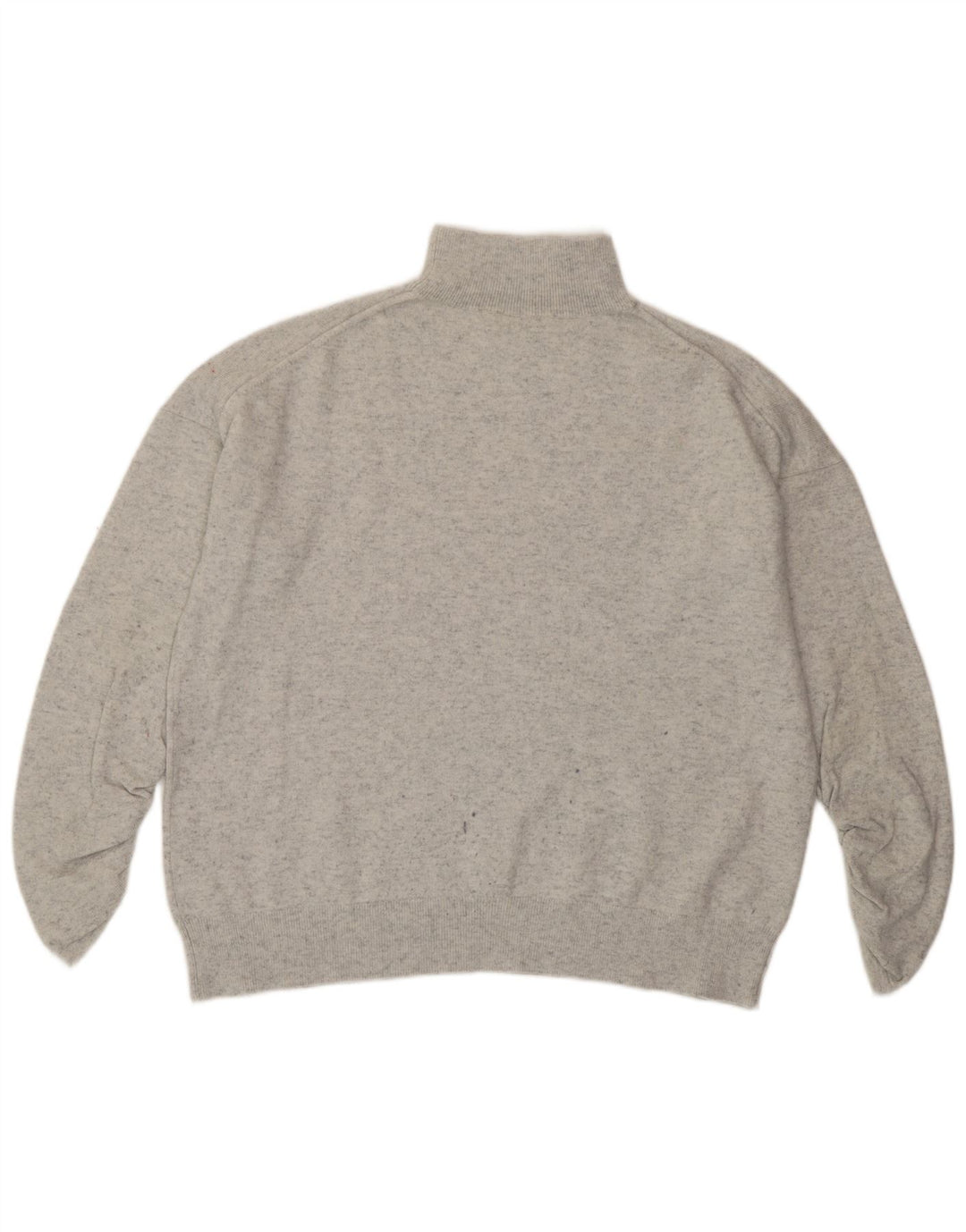 MINT FLØJEL Dame Turtle Neck Jumper Sweater UK 14 Medium Grey Flecked