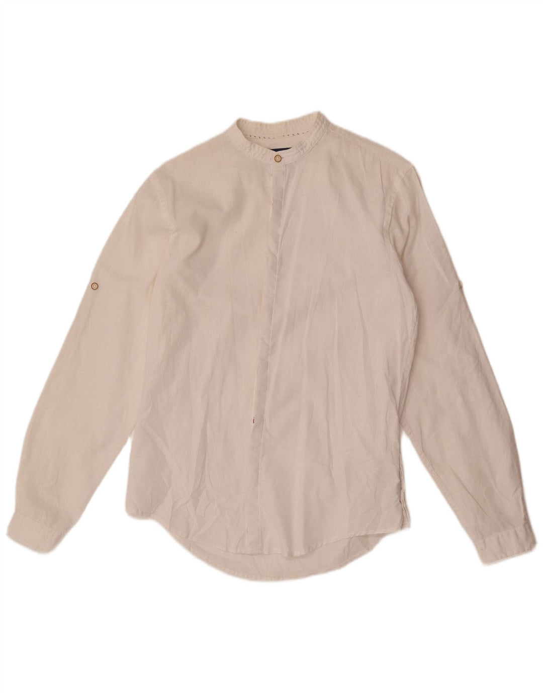 Zara Herre Slim Fit Skjorte Lille hvid hør