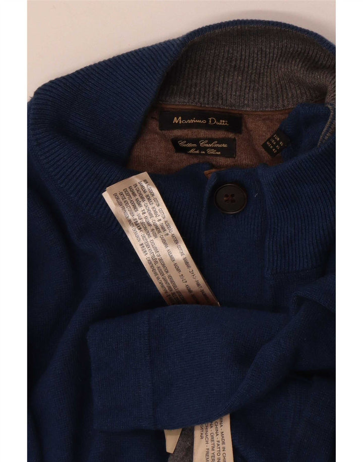 Massimo Dutti Herre Cardigan Sweater XL Marineblå Bomuld