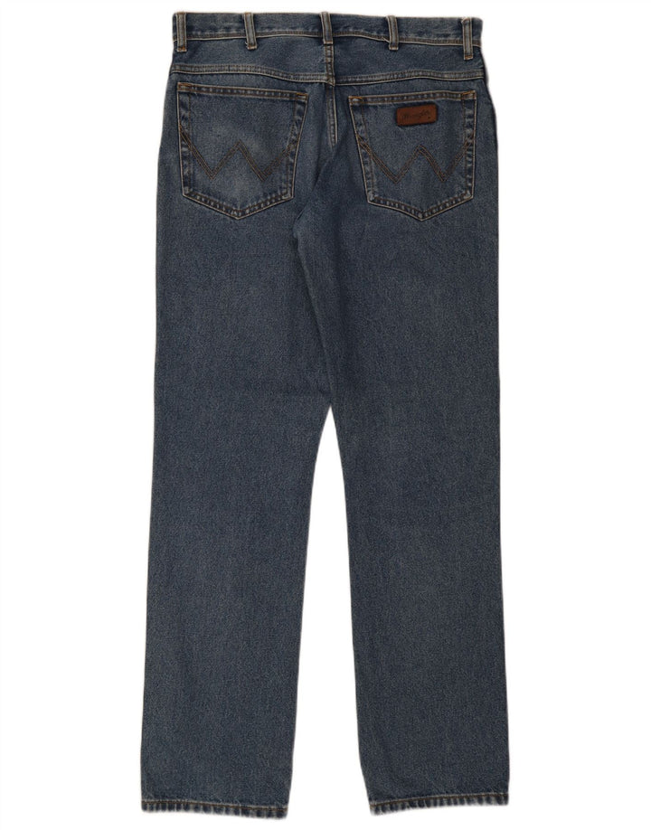 Wrangler Herre Regular Fit Straight Jeans W34 L34 Blå Bomuld