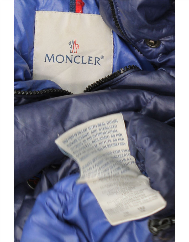 Moncler Girls Crop Hætte polstret jakke 11-12 år blå polyamid