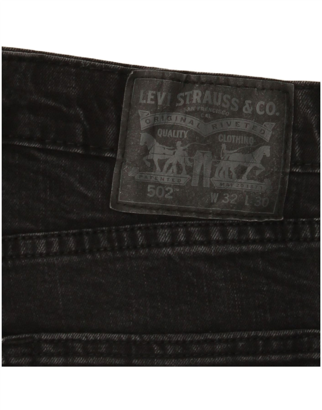 LEVI'S Herre 502 tilspidsede jeans W32 L30 Sort bomuld