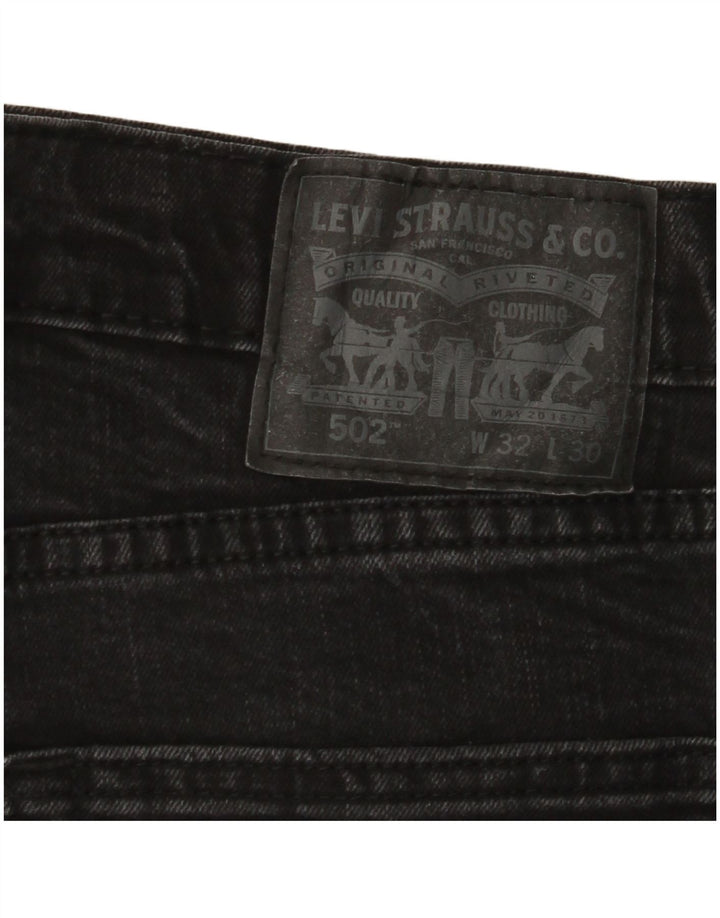 LEVI'S Herre 502 tilspidsede jeans W32 L30 Sort bomuld