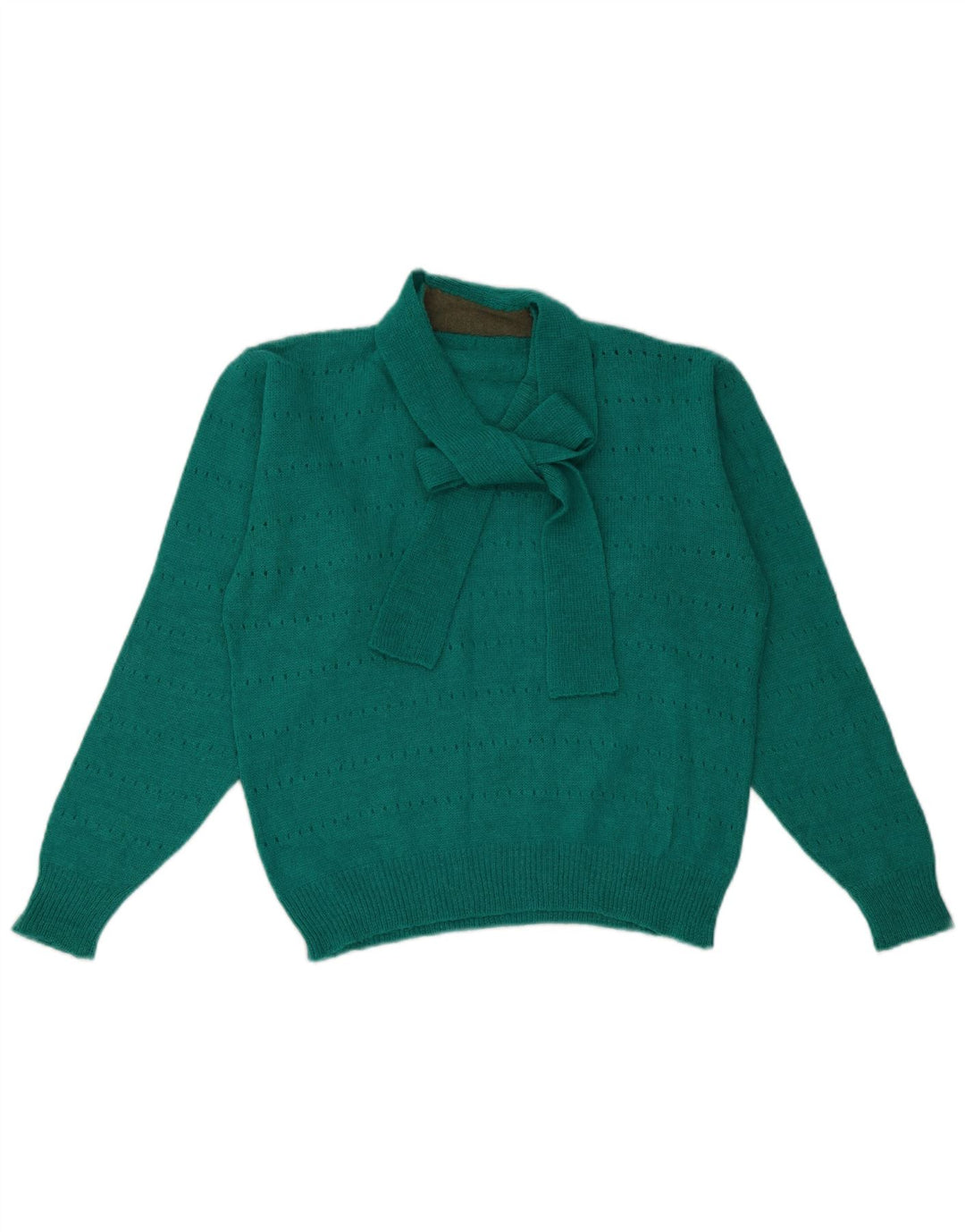 Vintage Dame V-hals sweater UK 14 Medium Green
