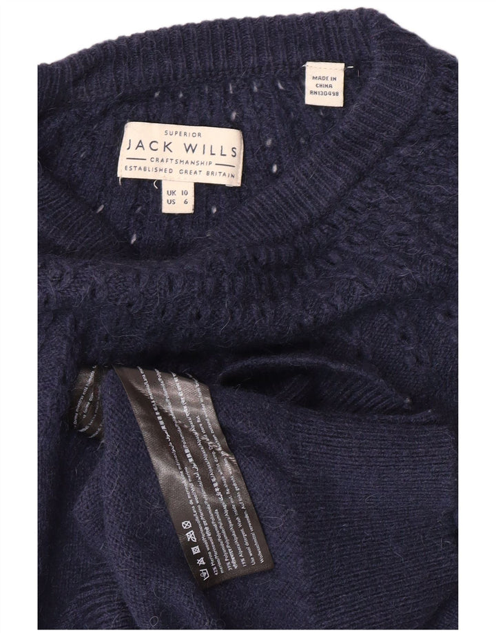 JACK WILLS Dame sweater med rund hals DK 10 Small Navy Blue