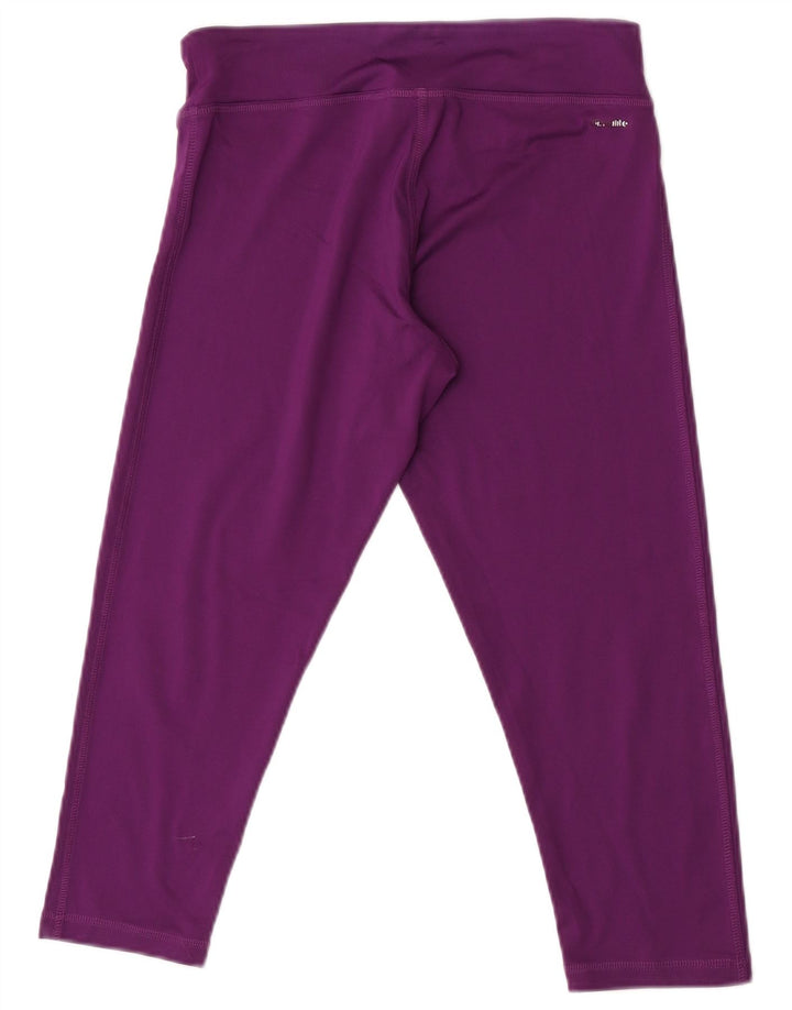 Adidas Dame Climalite Capri Leggings UK 8/10 Small Purple Polyester
