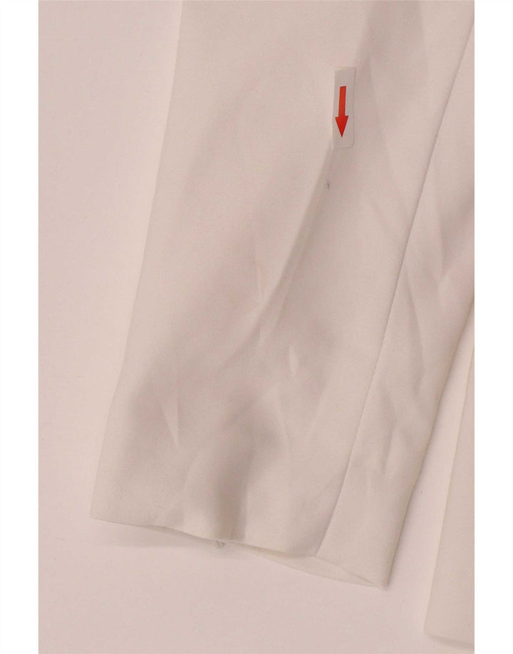 Zara Dame 1 Knap Blazer Jakke UK 14 Stor Hvid Bomuld