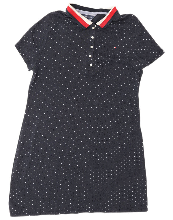 Tommy Hilfiger Dame Kortærmet Polo Dress UK 18 XL Navy Blue Spotted